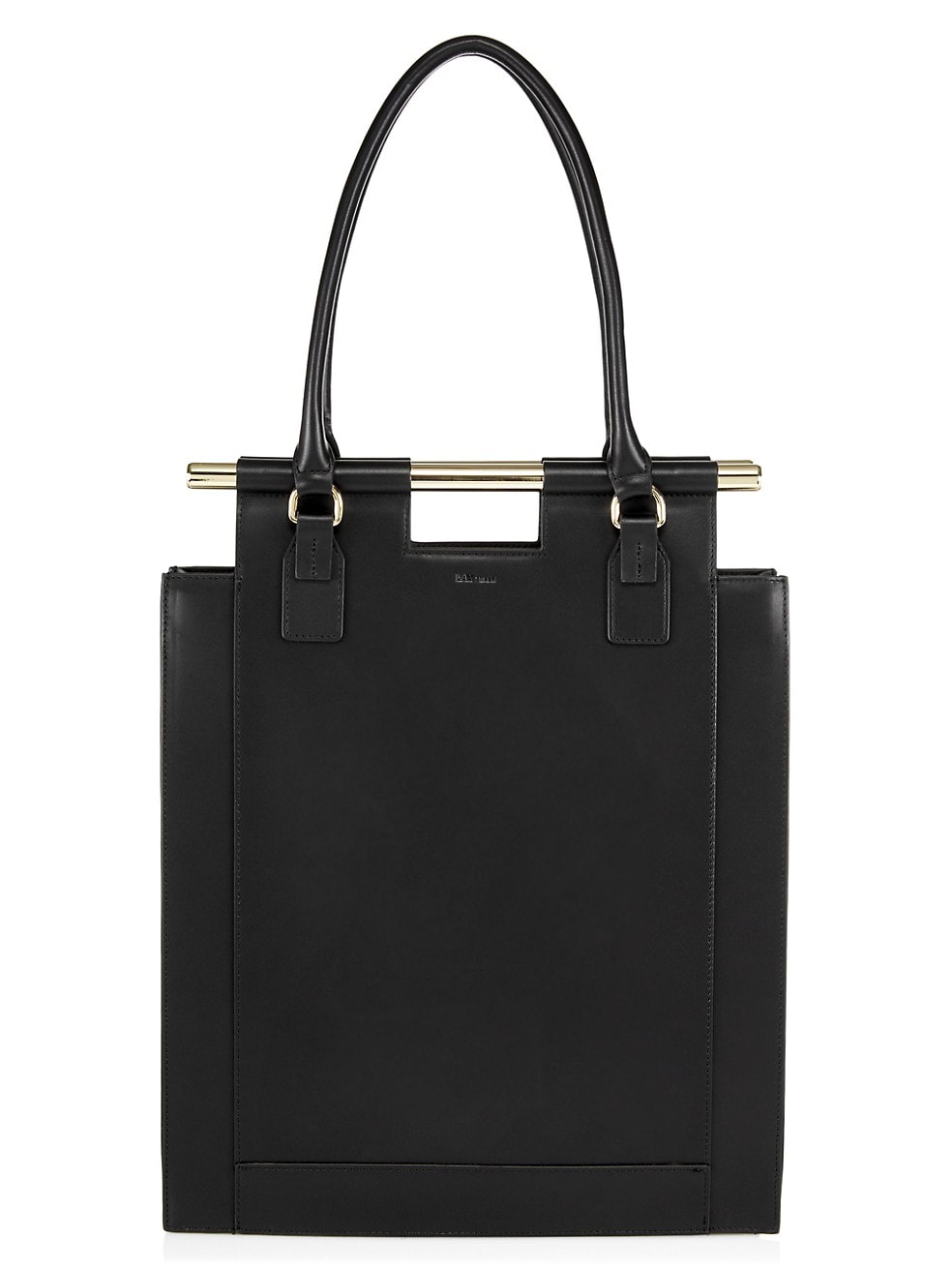 MAX+min Emory Black Leather Tote- everyday leather work tote bag