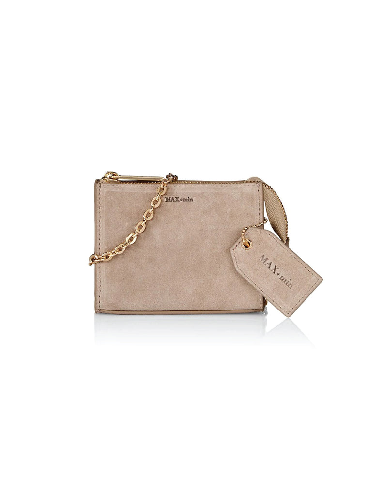 MAX+min tan suede crossbody bag