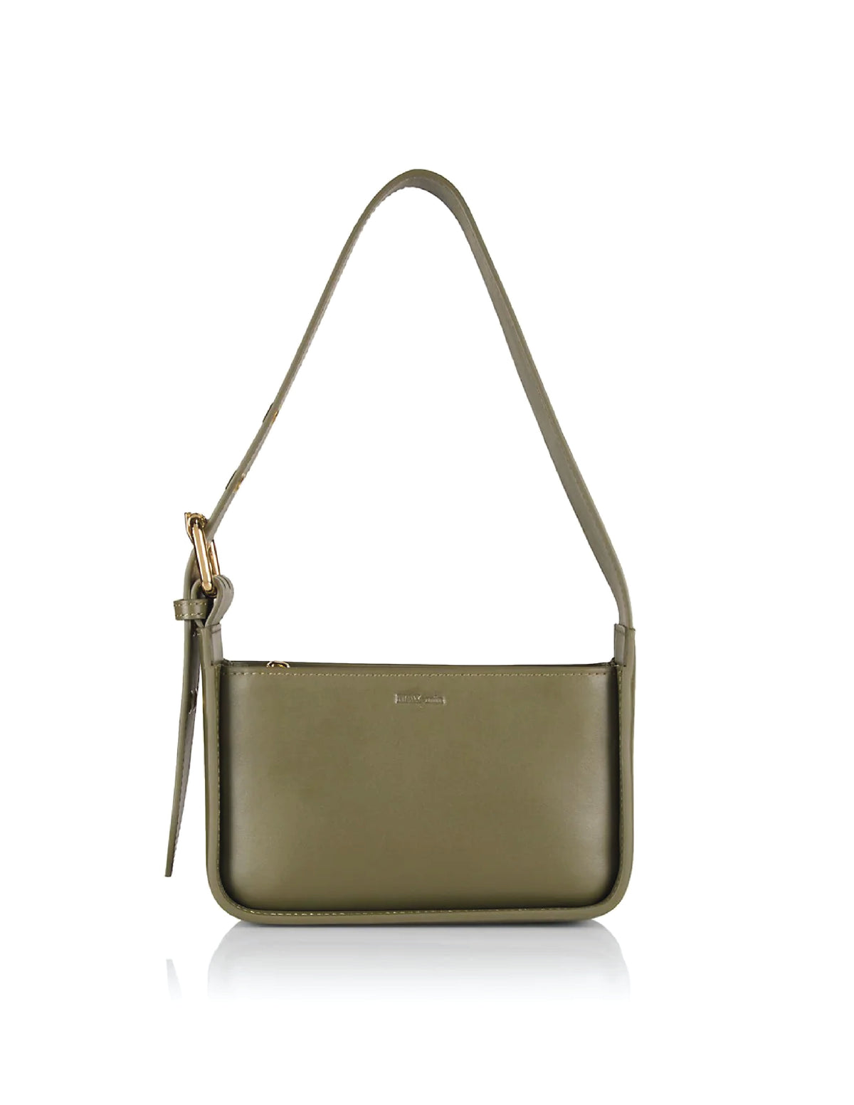 MAX+min Brooklyn Shoulder Bag Olive - structured leather shoulder bag