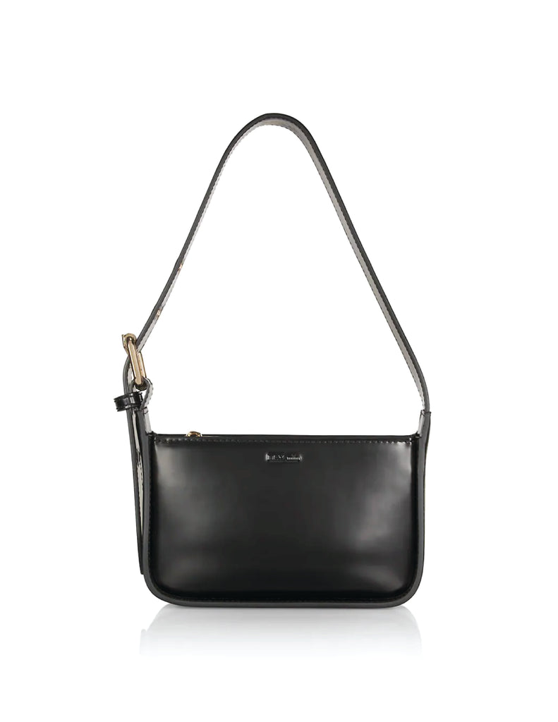 MAX+min Brooklyn Black Leather Shoulder Bag