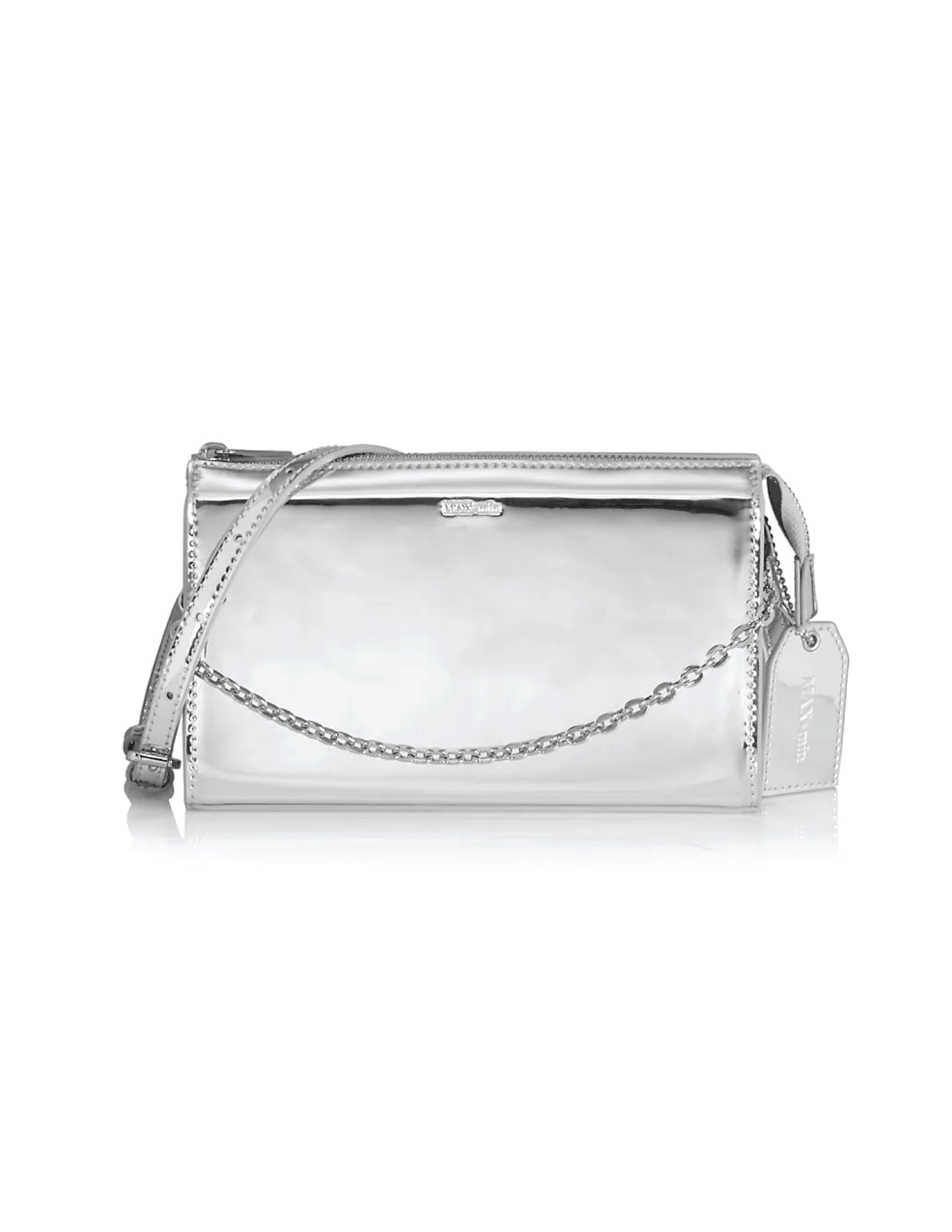 ☆韓国☆［MUCENT］GLADY SILVER CHAIN LEATHER SHOULDER BAG DHgate.com:Silver Spliced Leather Shoulder Bag: Y2K Korean