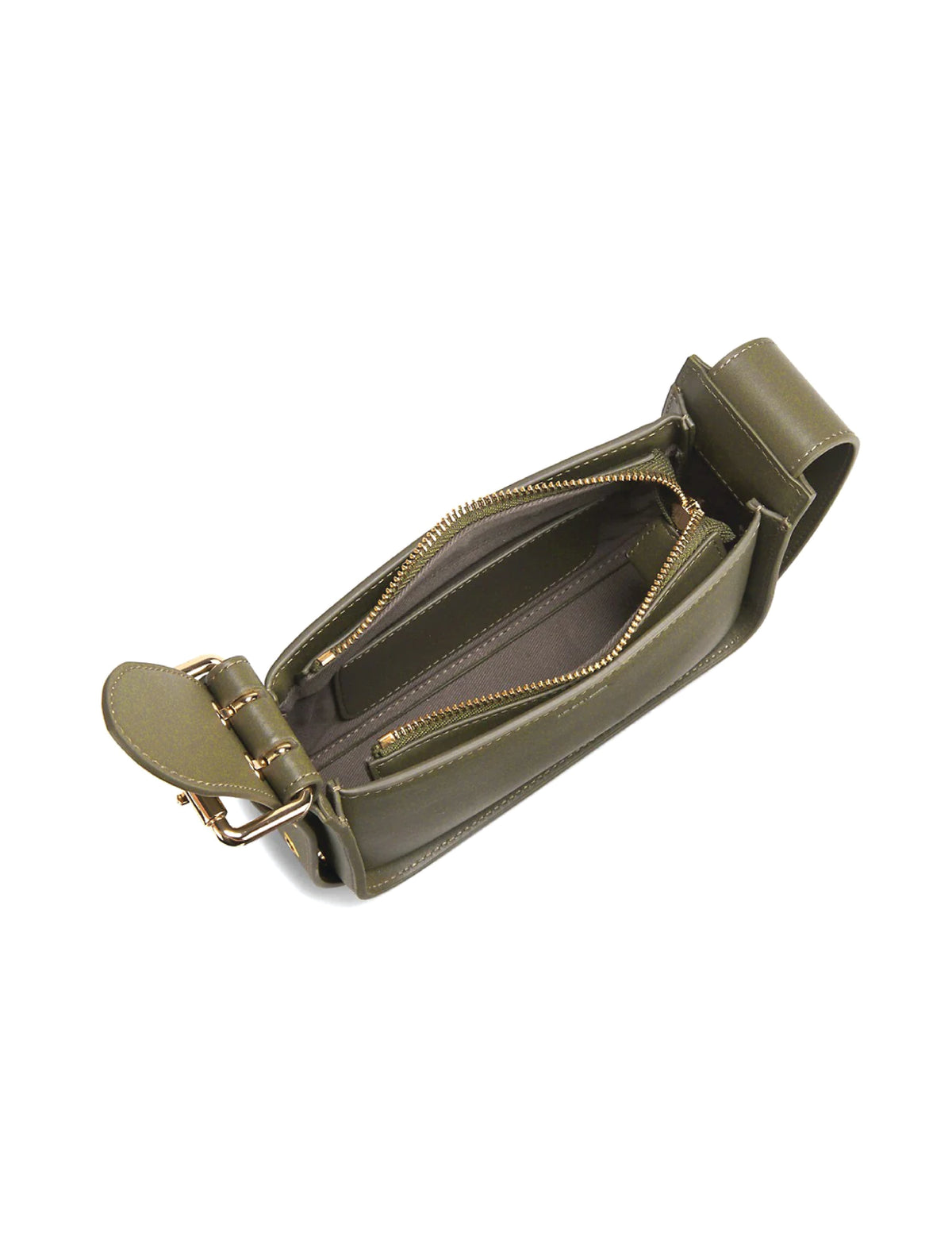 MAX+min Brooklyn Shoulder Bag interior - patch pocket top zip