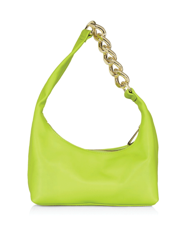 MAX+min Lime Randi Hobo Bag Lime Pop - slouchy lime green leather shoulder bag