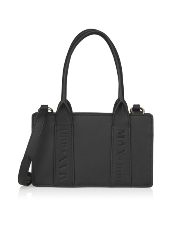 MAX+min Black Leather Crossbody Bag
