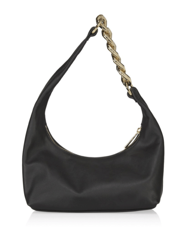 MAX+min Black Leather Hobo Bag
